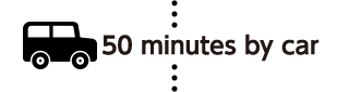 50 minutes by car